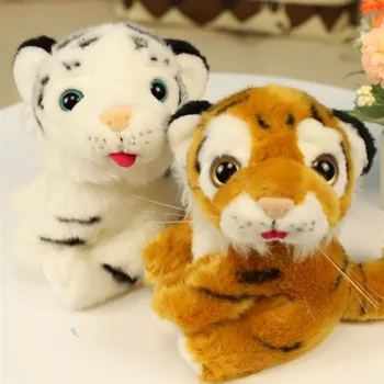 25 см Реалистичен Тигър Плюшени Играчки, Мека тигър Прекрасната Имитация на Препарирани Диви Животни Бял Тигър Кукла За Деца Подаръци За Рожден Ден