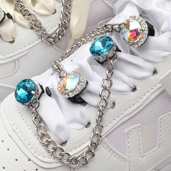 Катарами За Обувки Скоби Ремък Верига за Окачване Маратонки Цветни Кристални Бижута Със Скъпоценни Камъни, Бижута Висулка Тенденция AF1 Аксесоари
